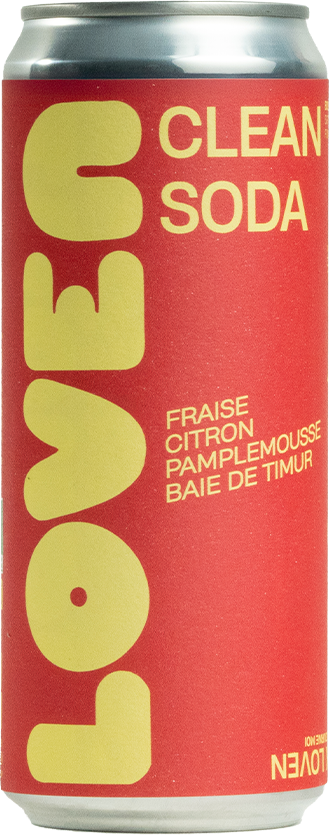 Loven Clean Soda - Fraise / Citron / Pamplemousse / Baie de Timur