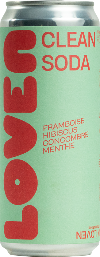 Loven Clean Soda - Framboise / Hibiscus / Concombre / Menthe